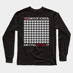 100 Days of school and still loving it Volleyball Hearts Premium Long Sleeve T-Shirt